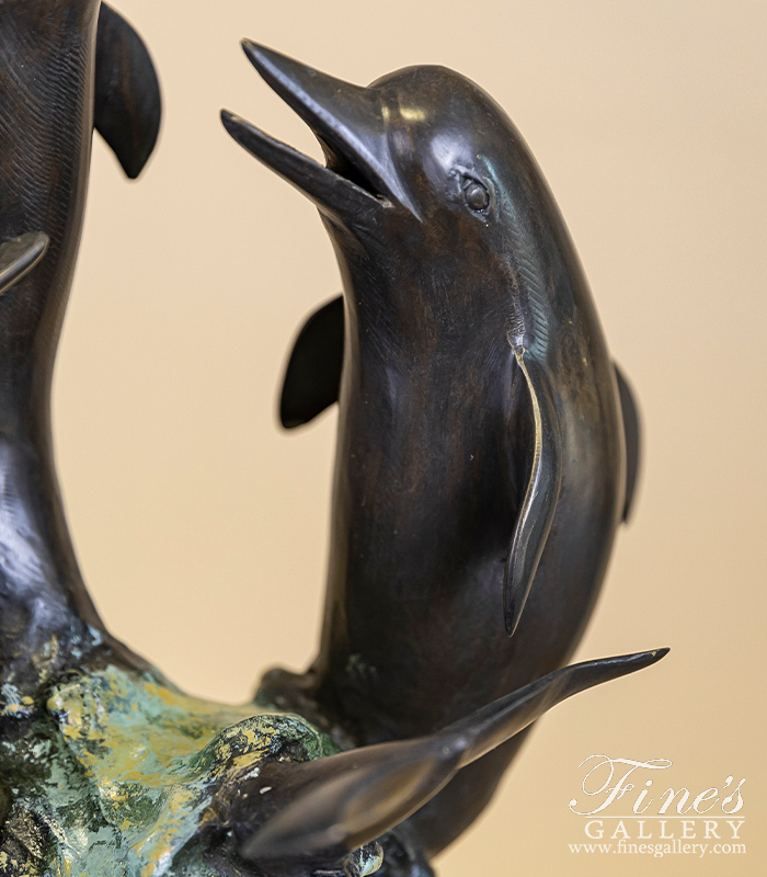 Bronze Fountains  - Three Dolphins Bronze Dolphins Fountain - BF-829